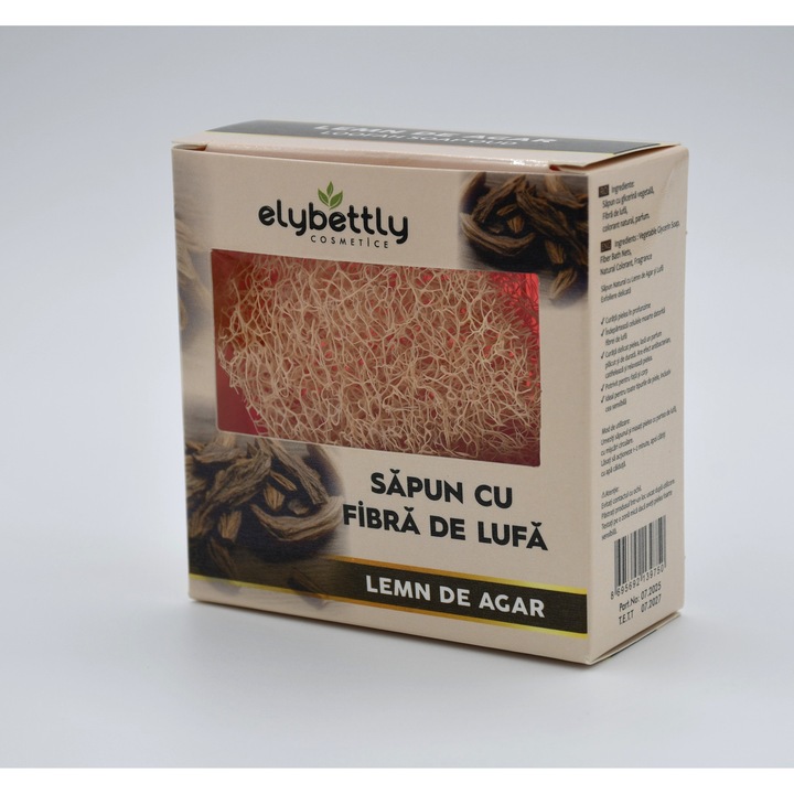 Натурален сапун Elybettly с влакна от луфа, агарово дърво, 100 гр