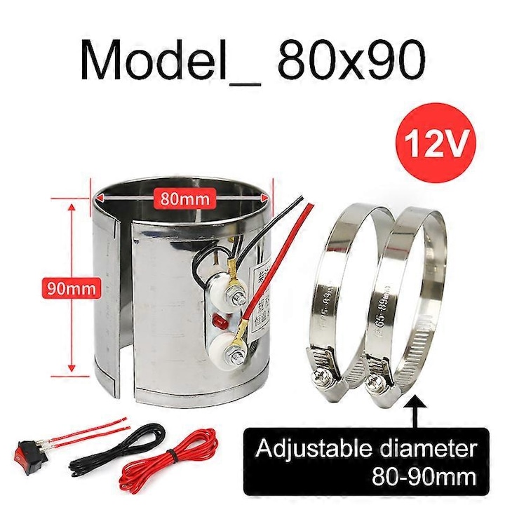 Állandó hőmérsékletű automata fűtés 85 fok, 80-120W, 12V/24V, üzemanyagszűrőhöz, állítható méret