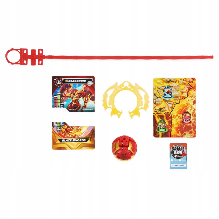 Figurina Bakugan Special Attack Dragonoid, rosu, set complet, 3,5cm