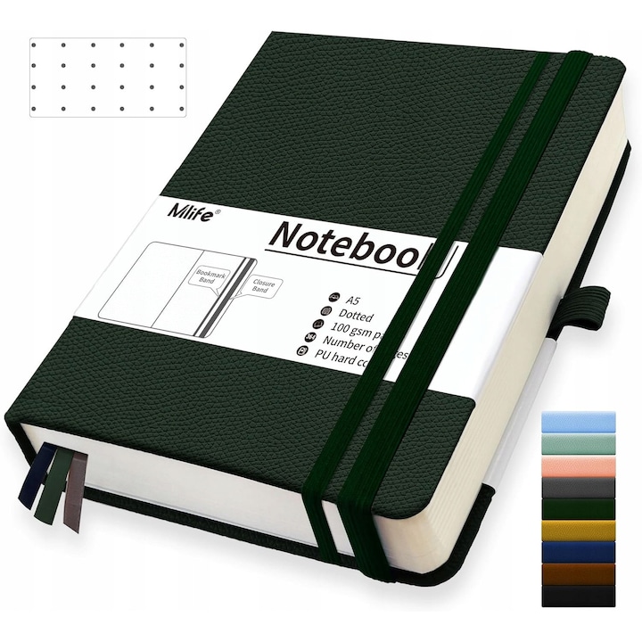 Caiet A5, 360 pagini, coperta tare, hartie 100GSM, negru