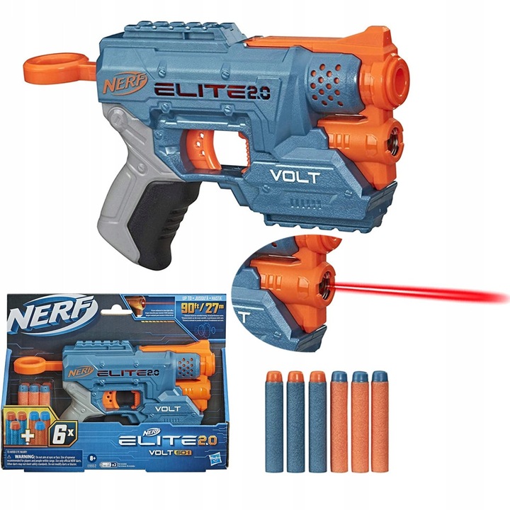 Pistol Nerf Elite 2.0 Volt SD-1, 36 sageti, 27m, set cu accesorii, multicolor