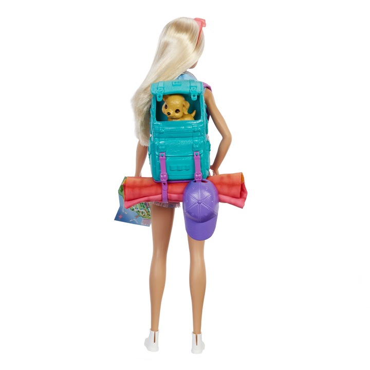 Set Lala Barbie Malibu Camping cu Saculet si Accesorii, pentru copii peste 3 ani