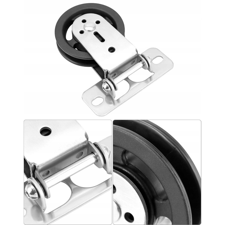 Rola de transport, 500kg, 180° rotire, 8mm, inox 430
