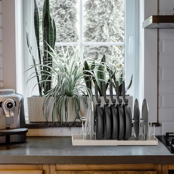 Scurgator pentru vase de bucatarie, 12"-22"x8"x5,8", 7 compartimente, inox