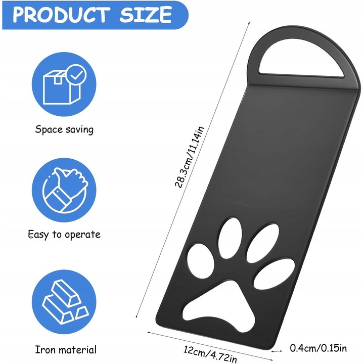 Placa de legare pentru caini, 283x120x4mm, utilizare usoara, material metalic, set de ancorare pentru masina