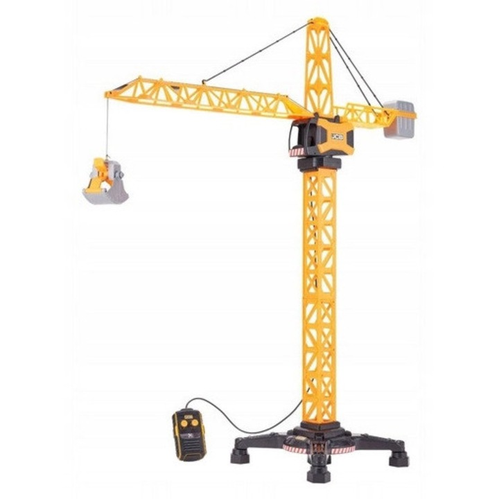 Строителен кран с дистанционно управление, 100 см, пълен комплект, жълто-черен, 90x102x29 см