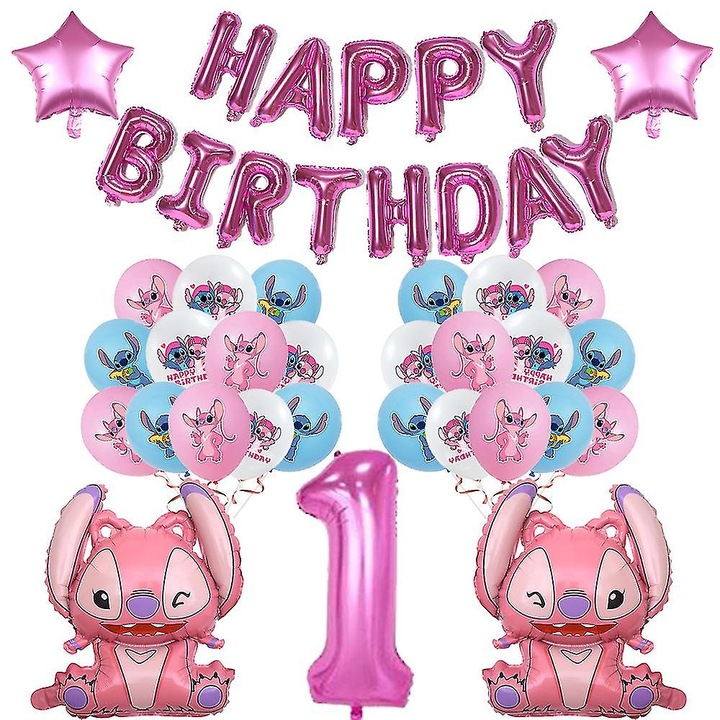 Set de petrecere Pink Stitch, articole de masa din hartie, multicolor, pentru evenimente si petreceri