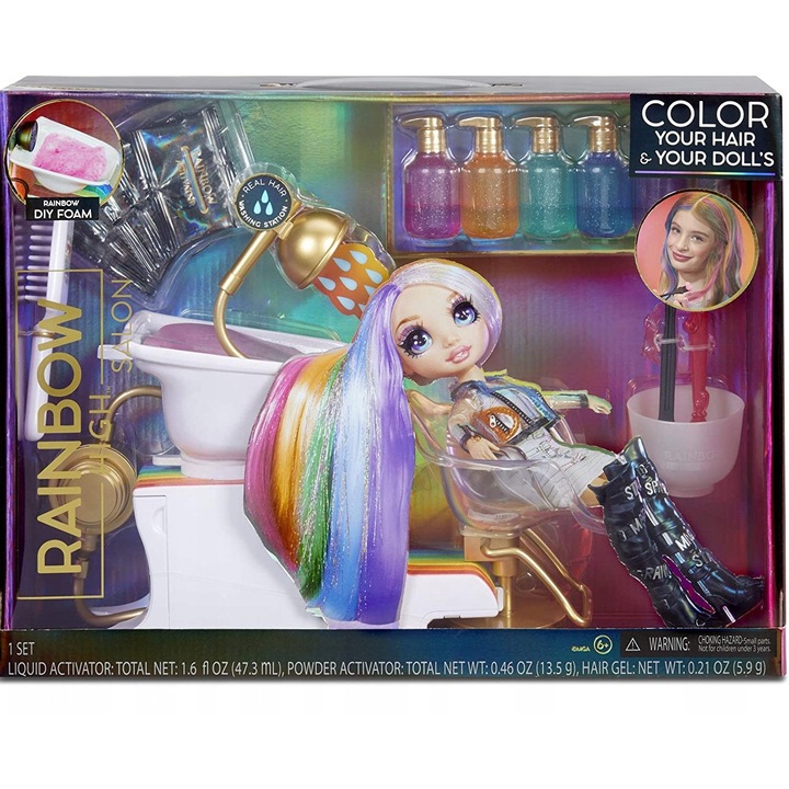 Rainbow High Fodrászszalon 5 Hajfesték Színnel