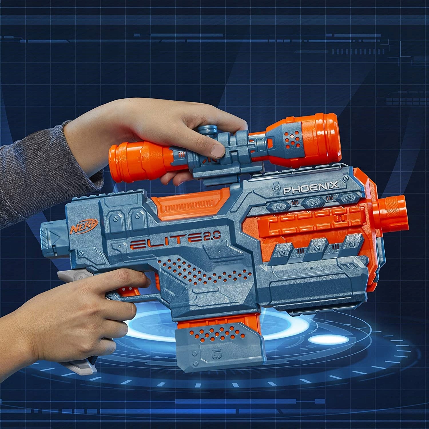 Pistol Nerf Elite 2.0 Phoenix, set cu vesta si 62 sageti