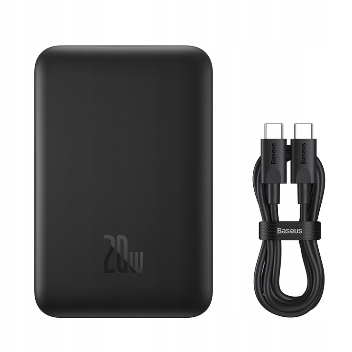 Power bank Baseus Magnetic Mini Wireless 10000mAh negru 10.5x6.9x2cm