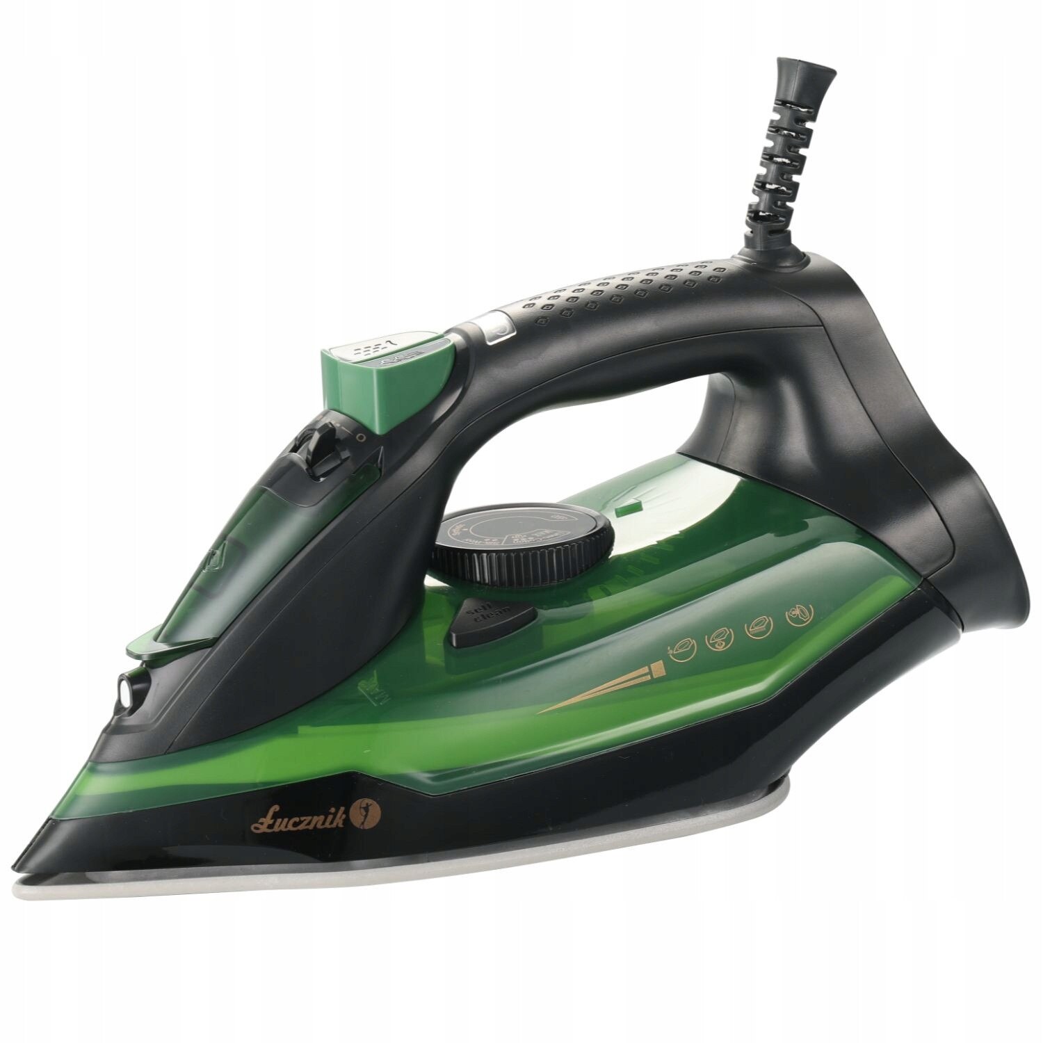 Fier de calcat cu abur Lucznik SI-3000, 3000W, ceramica, 126 g/min, verde avocado, 400 ml