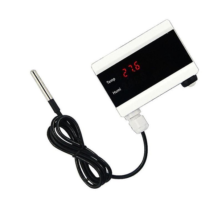 Detector de temperatura Tuya Smart, senzor WiFi, alarma, 3.7V, 1m cablu, plastic, multicolor