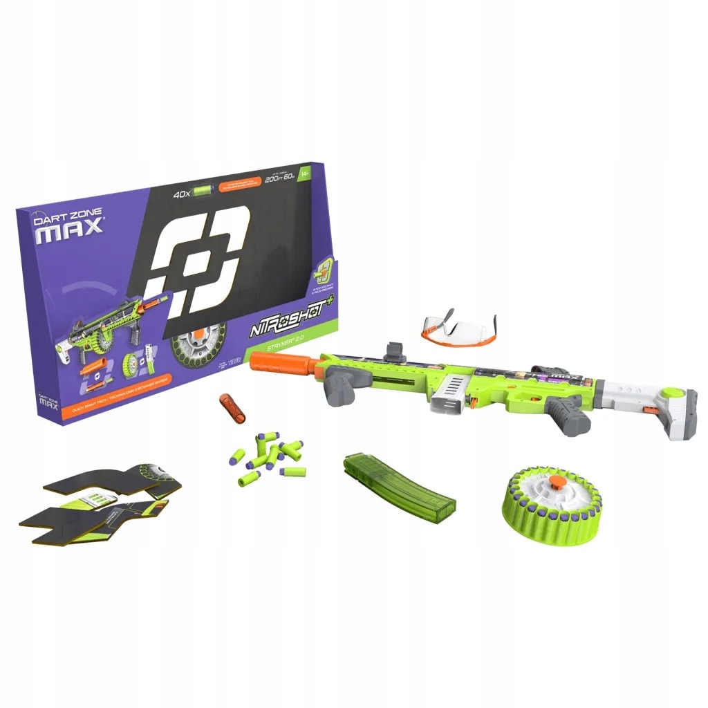 Rifle de jucarie Dart Zone Max Nitroshot+ Stryker 2.0, 200 FPS, 12