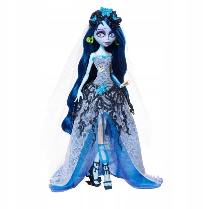 Papusa Monster High Skullector, Mattel, rochie gotica, albastru