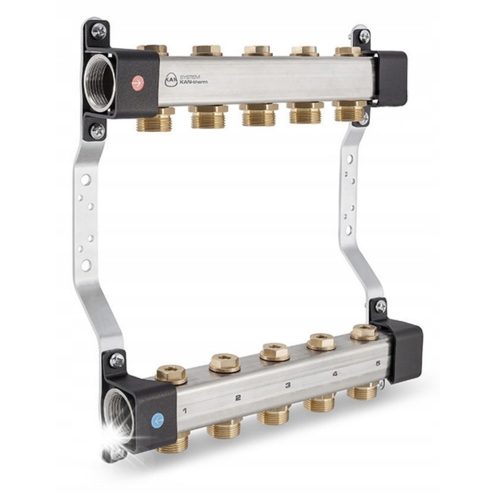 Distribuitor inox KAN-therm InoxFlow 7 oboare, 325x390x84mm, rezistent la coroziune