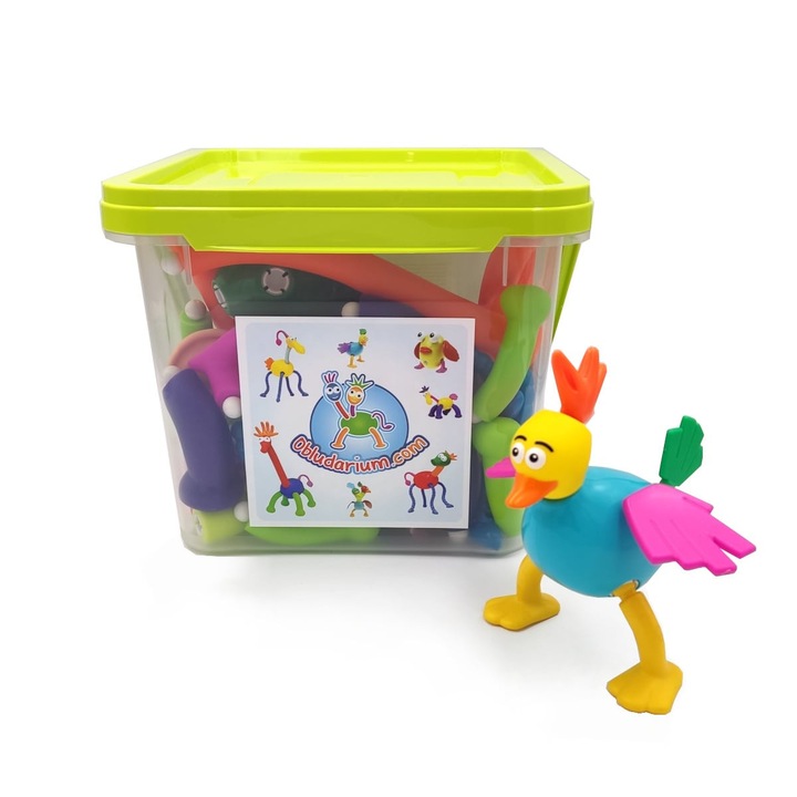 Set de constructie Obludarium, 62 elemente, culori vii, pentru copii de la 4 ani