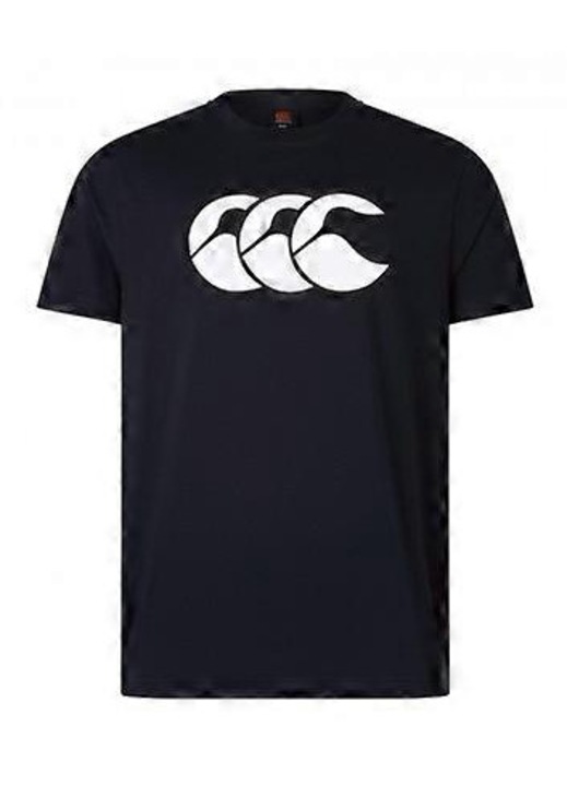 Férfi póló, fekete/fehér, pamut/poliészter, rövid ujjú, kerek nyakú