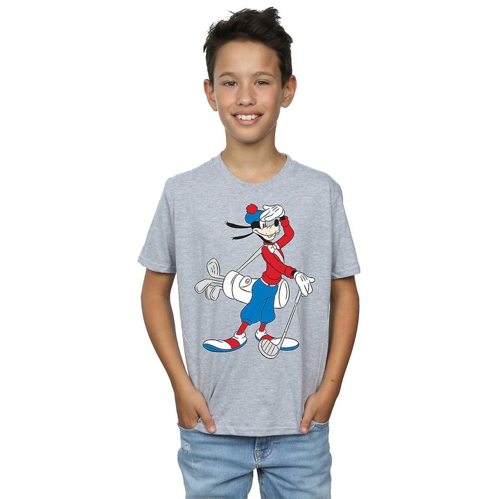 Gyerek póló, Goofy, puha pamut, kerek nyakú, szürke