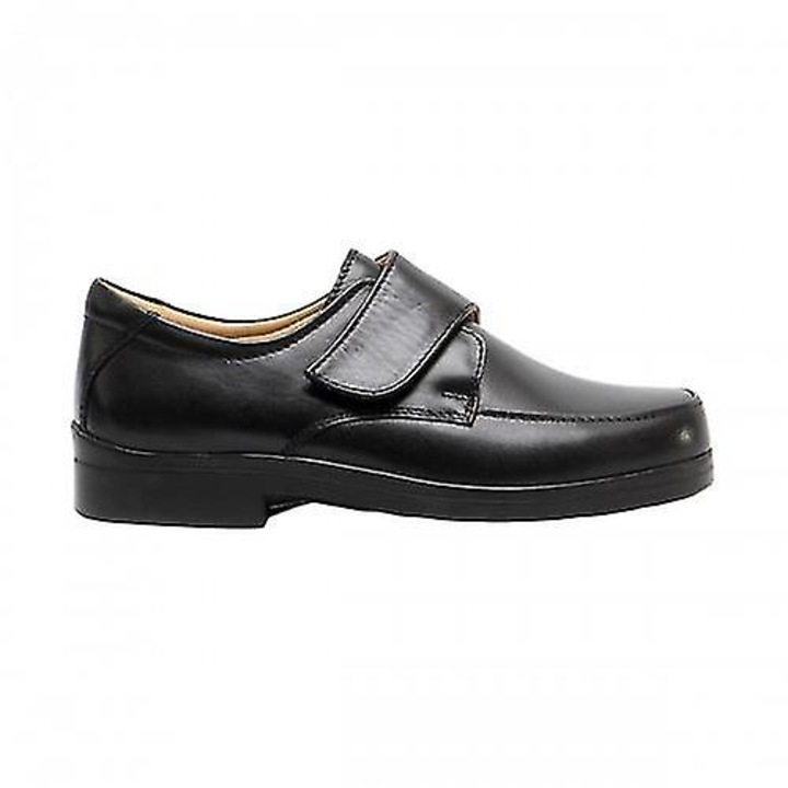 Pantofi barbati, croiala larga, piele supermoale, negru, 39 EU
