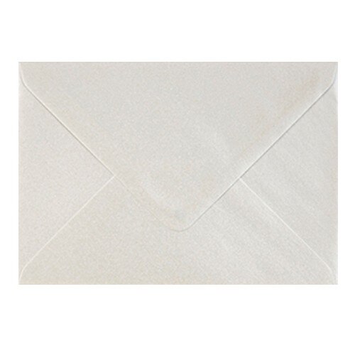 Plic colorat invitatie / felicitare alb sidef 125 x 220 mm