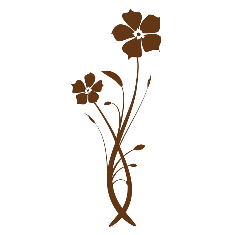 Sticker decorativ Stickero Floare Gratioasa, Maro, 52x122 cm