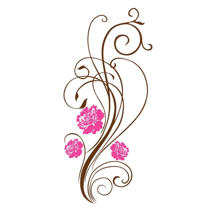 Sticker decorativ Stickero Floare Delicata, Maro cu Roz, 41x96 cm