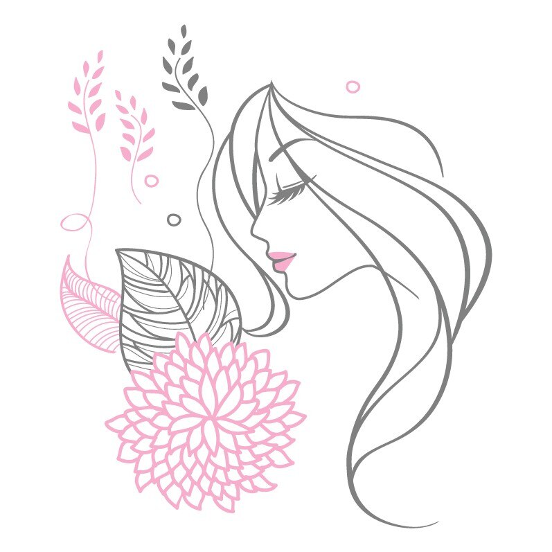 Sticker de perete Stickero Frumoasa Adormita, Gri cu Roz deschis, 90x105 cm