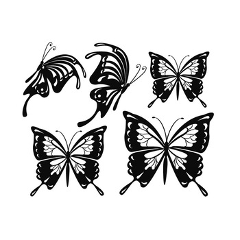 Sticker decorativ Stickero Set de Fluturi, Negru, 50x42 cm Sticker decorativ Stickero Set de Fluturi, Negru, 50x42 cm