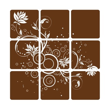 Sticker decorativ Stickero Flori gemene - Tablou Floral, Maro, 120x120 cm Sticker decorativ Stickero Flori gemene - Tablou Floral, Maro, 120x120 cm