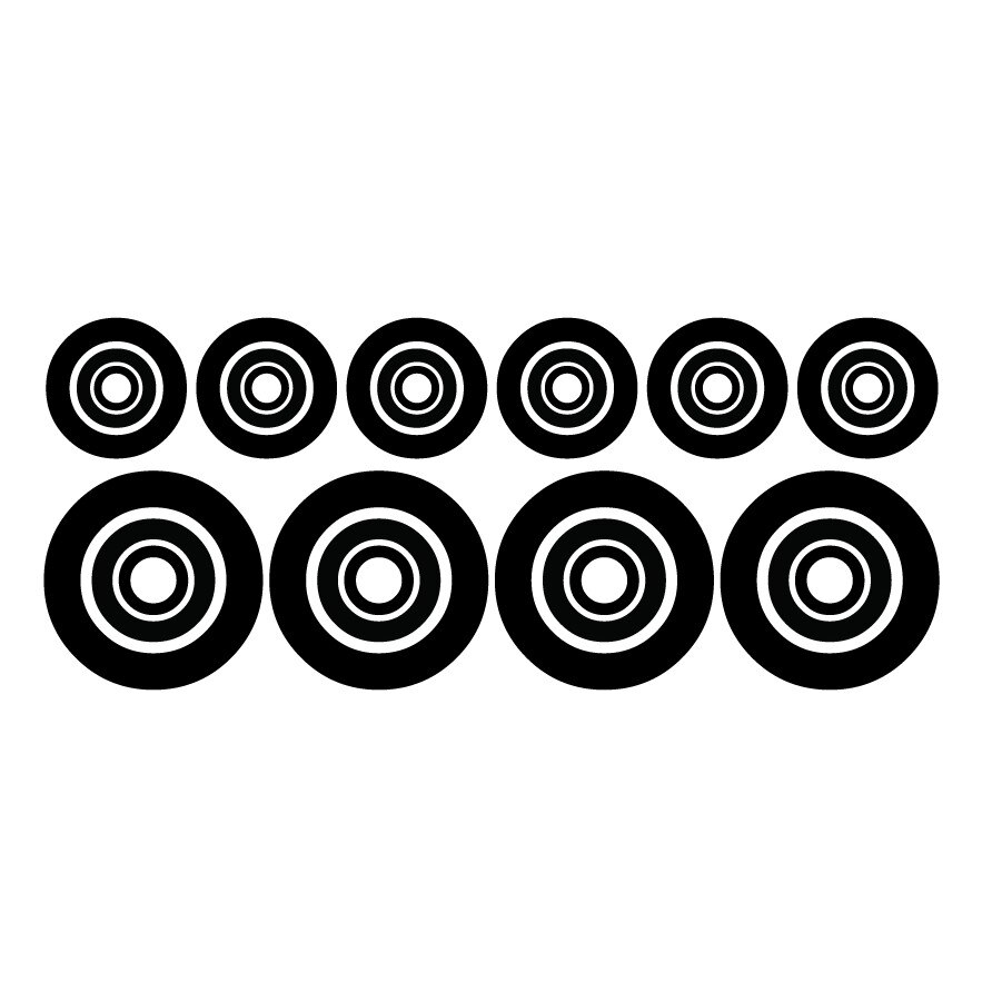 Sticker decorativ Stickero Cercuri concentrice, Negru, 72x30 cm
