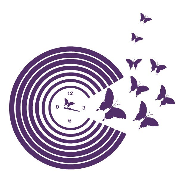 Sticker decorativ Stickero Timpul zboara, Aubergine (Vanata), 50x60 cm