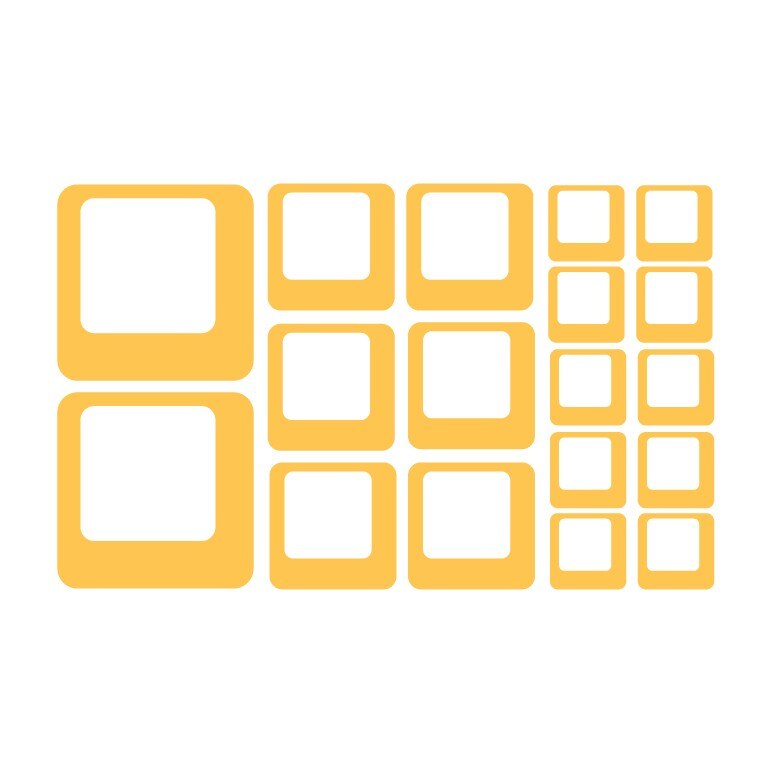 Sticker decorativ Stickero Patrate Moderne, Galben, 60x96 cm