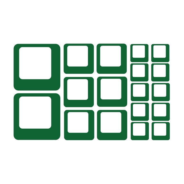 Sticker decorativ Stickero Patrate Moderne, Verde, 60x96 cm