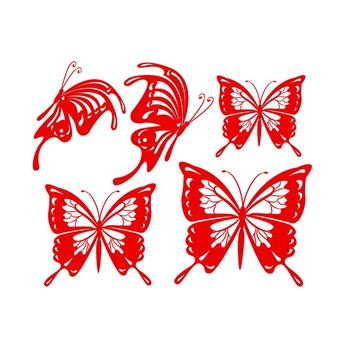 Sticker decorativ Stickero Set de Fluturi, Rosu deschis, 50x42 cm Sticker decorativ Stickero Set de Fluturi, Rosu deschis, 50x42 cm