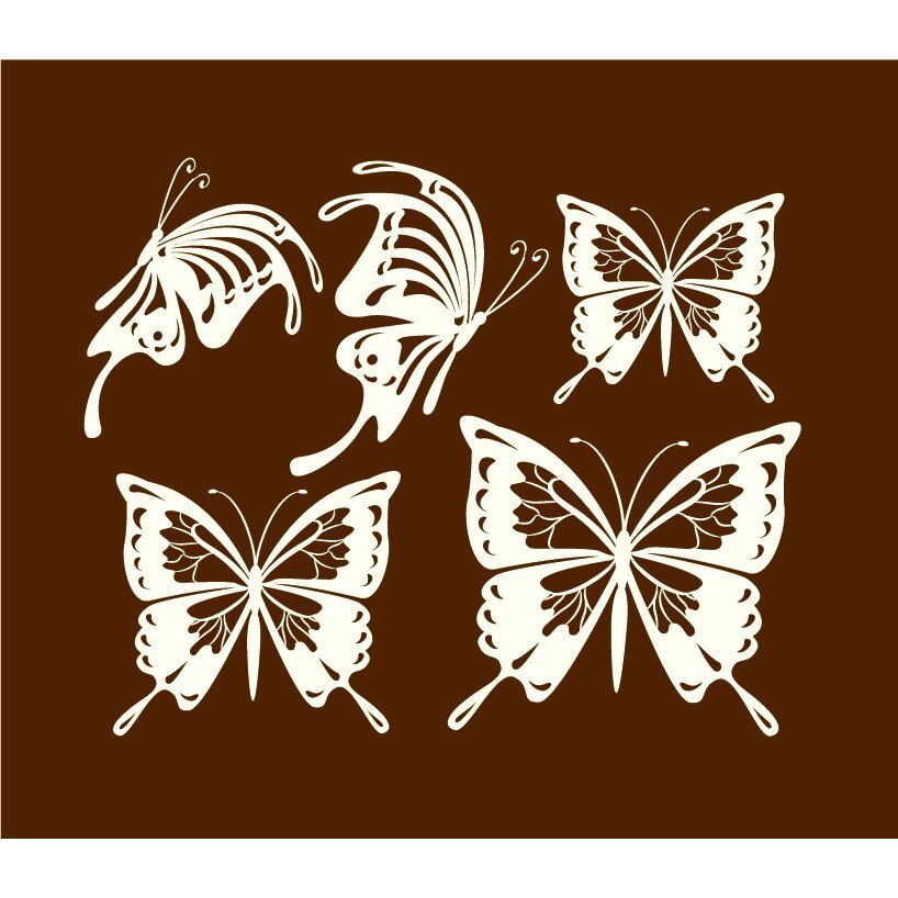 Sticker decorativ Stickero Set de Fluturi, Maro deschis, 70x58 cm