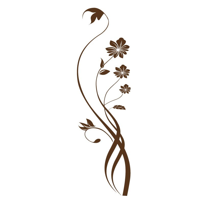 Sticker decorativ Stickero Silueta Florala, Maro, 28x96 cm