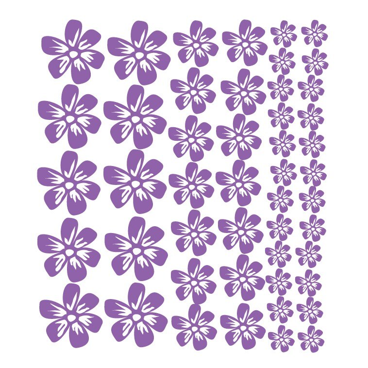 Sticker decorativ Stickero Floricele, Violet levanda, 60x60 cm