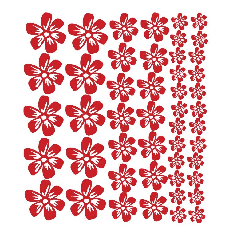 Sticker decorativ Stickero Floricele, Rosu, 60x60 cm