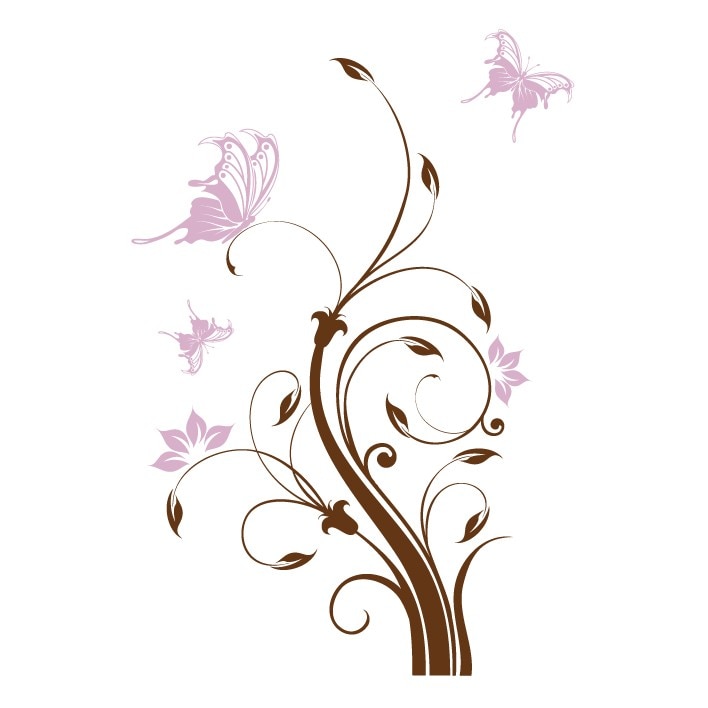 Sticker decorativ Stickero Floare eleganta, Maro cu lila, 95x150 cm