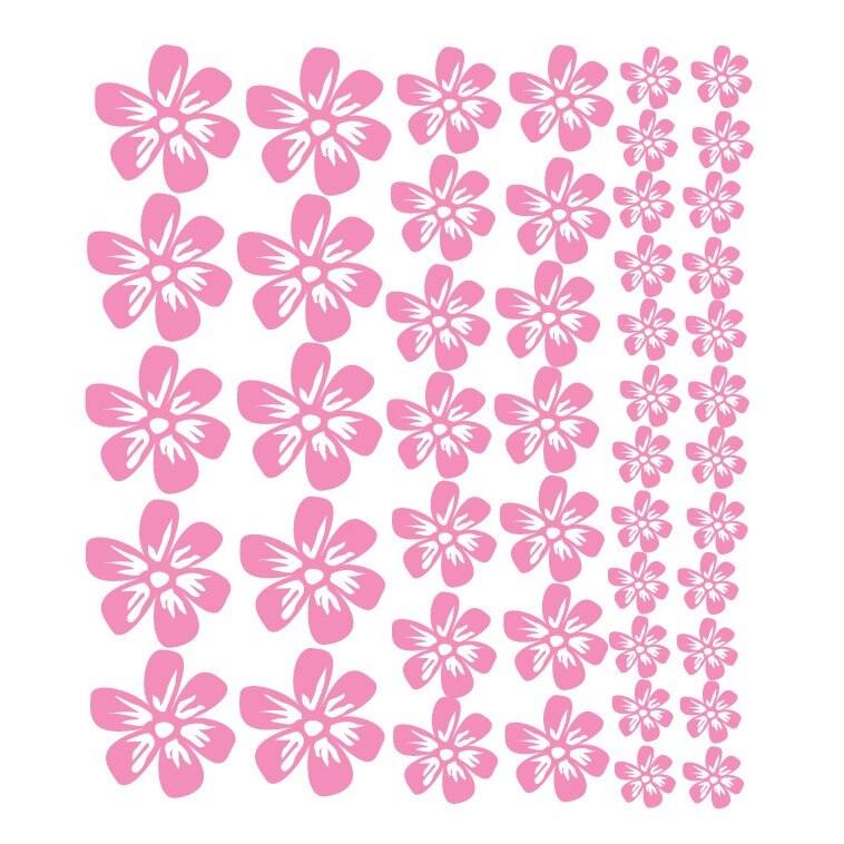 Sticker decorativ Stickero Floricele, Roz deschis, 60x60 cm