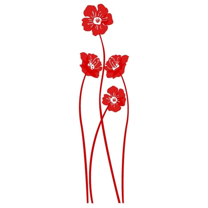 Sticker decorativ Stickero Set de maci, Rosu deschis, 37x145 cm