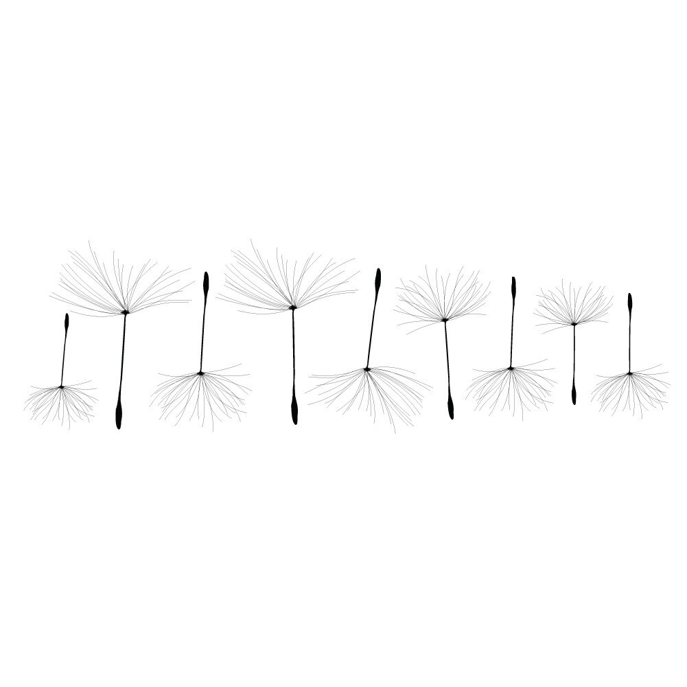 Sticker decorativ Stickero Flori de Papadie, Alb, 50x165 cm