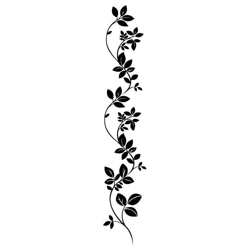 Sticker decorativ Stickero Floare Impletita, Negru, 25x133 cm