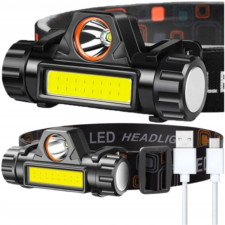 LED челник 4 в 1, ARSA GO, с магнит, USB зареждане, водоустойчив, 100г