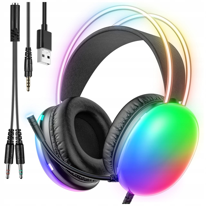 Casti gaming ARSA GO с микрофон, RGB осветление, висококачествен звук