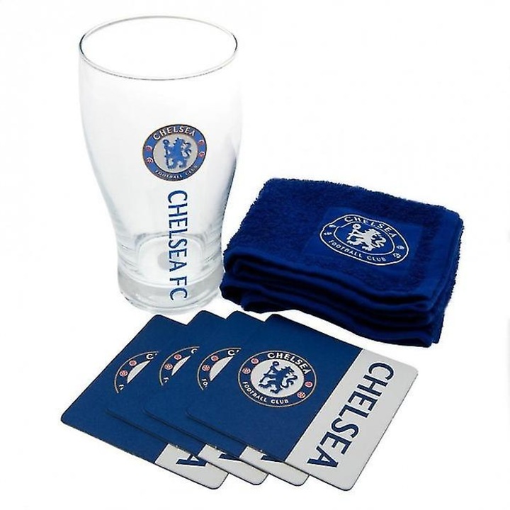 Set mini bar Chelsea FC, Albastru/Transparent