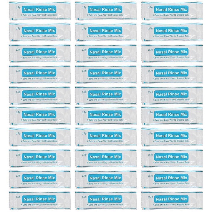 Set 80 pachete sare pentru clatire nazala, alb, 7x2x0.3cm