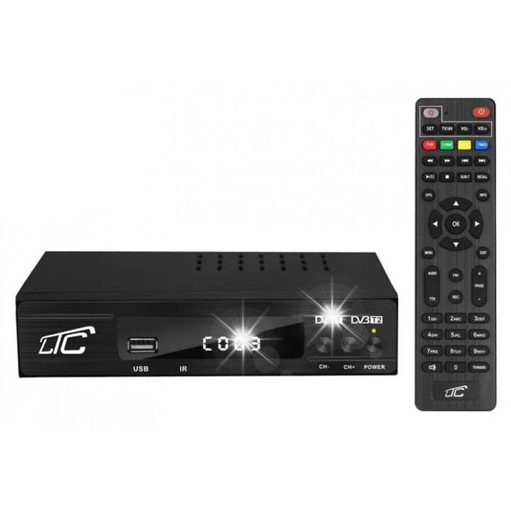 TV декодер LTC DVB-T2 и DVB-C H.265 HEVC Full HD, USB, HDMI, функция TIMESHIFT, 1080p