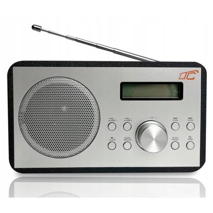 Радио с часовник LTC, Bluetooth, FM, LED, 205x115x11mm, сребристо