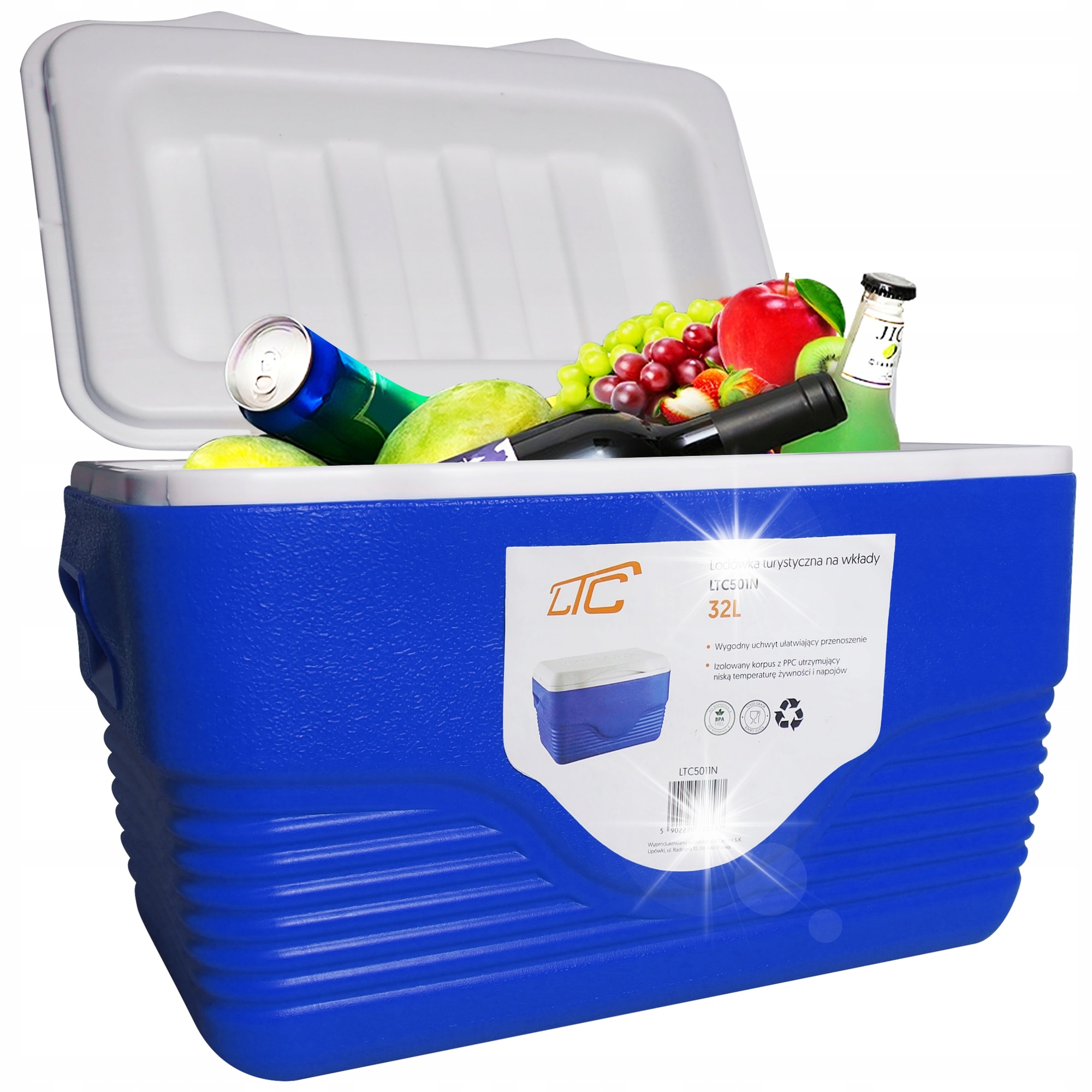 Lada de racire portabila LTC, 32L, albastra, constructie solida